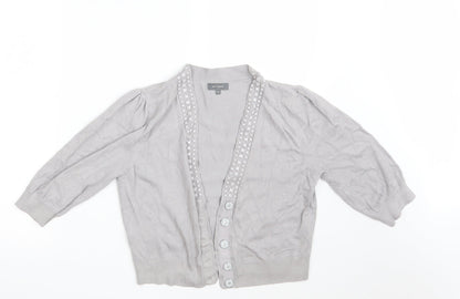 Womens UK Size 14 Et Vous Grey Cardigan Jumper