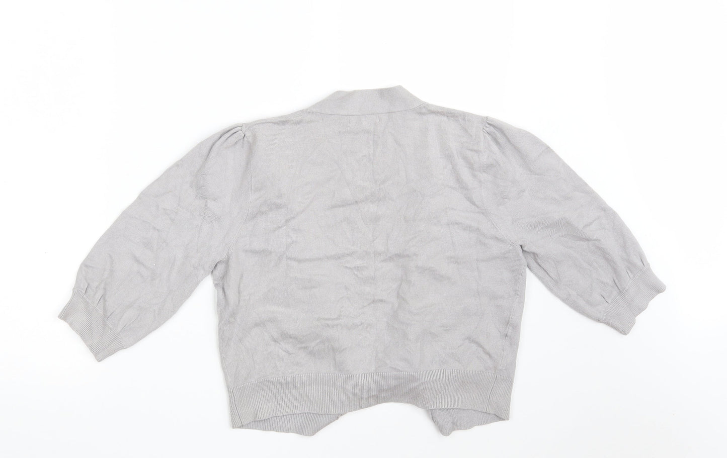 Womens UK Size 14 Et Vous Grey Cardigan Jumper