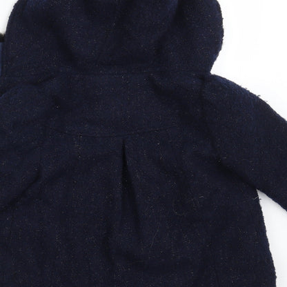 TU Girls Blue   Overcoat Coat Size 4-5 Years  Button