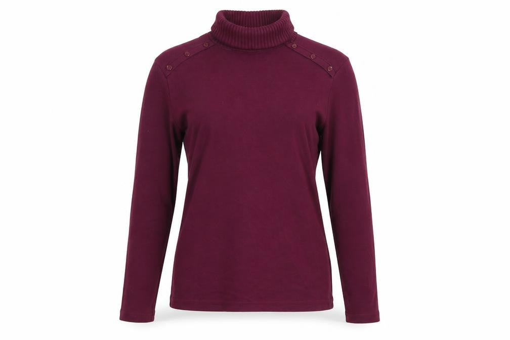 Front view of M&Co women’s purple 100% cotton pullover sweatshirt, size XL