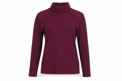 Front view of M&Co women’s purple 100% cotton pullover sweatshirt, size XL