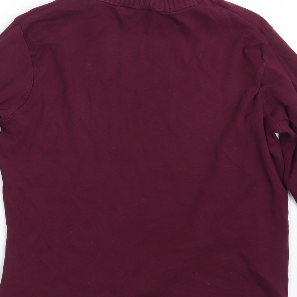 M & Co. Womens Purple  100% Cotton Pullover Sweatshirt Size XL