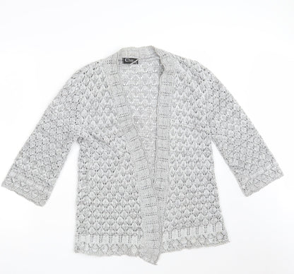 Womens UK Size L CHIC Grey Wrap Jumper