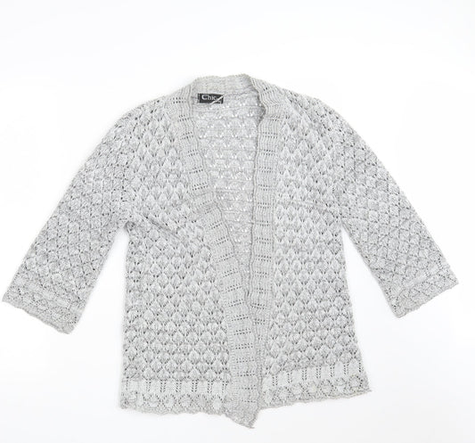 Womens UK Size L CHIC Grey Wrap Jumper