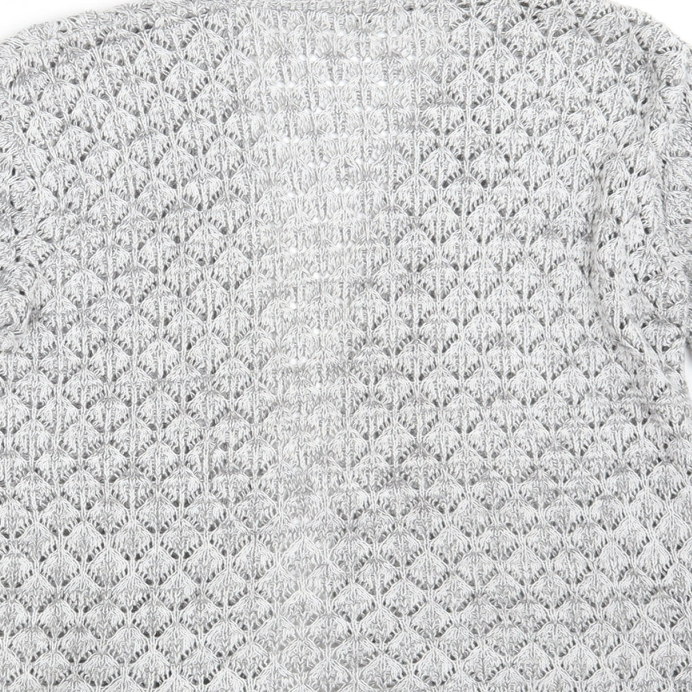 Womens UK Size L CHIC Grey Wrap Jumper