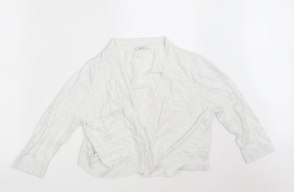 TU Womens White V-Neck  Cotton Wrap Jumper Size 16   - Cropped