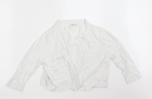 TU Womens White V-Neck  Cotton Wrap Jumper Size 16   - Cropped