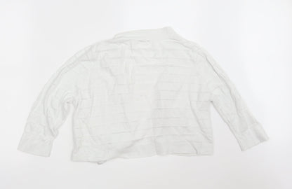 TU Womens White V-Neck  Cotton Wrap Jumper Size 16   - Cropped