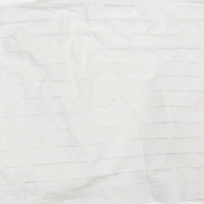 TU Womens White V-Neck  Cotton Wrap Jumper Size 16   - Cropped