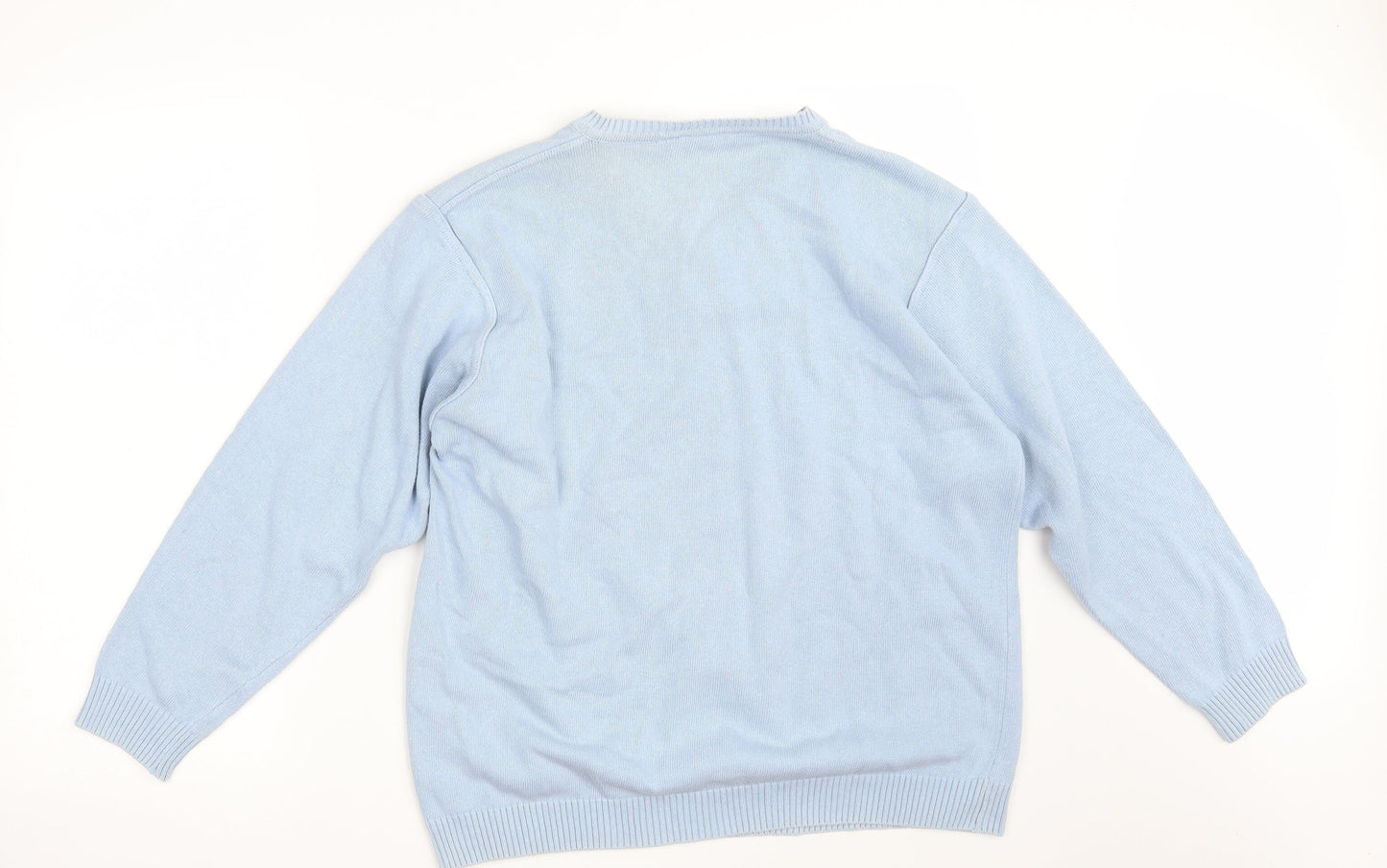 Greenwoods Escape Mens Blue V-Neck Argyle/Diamond Acrylic Pullover Jumper Size M