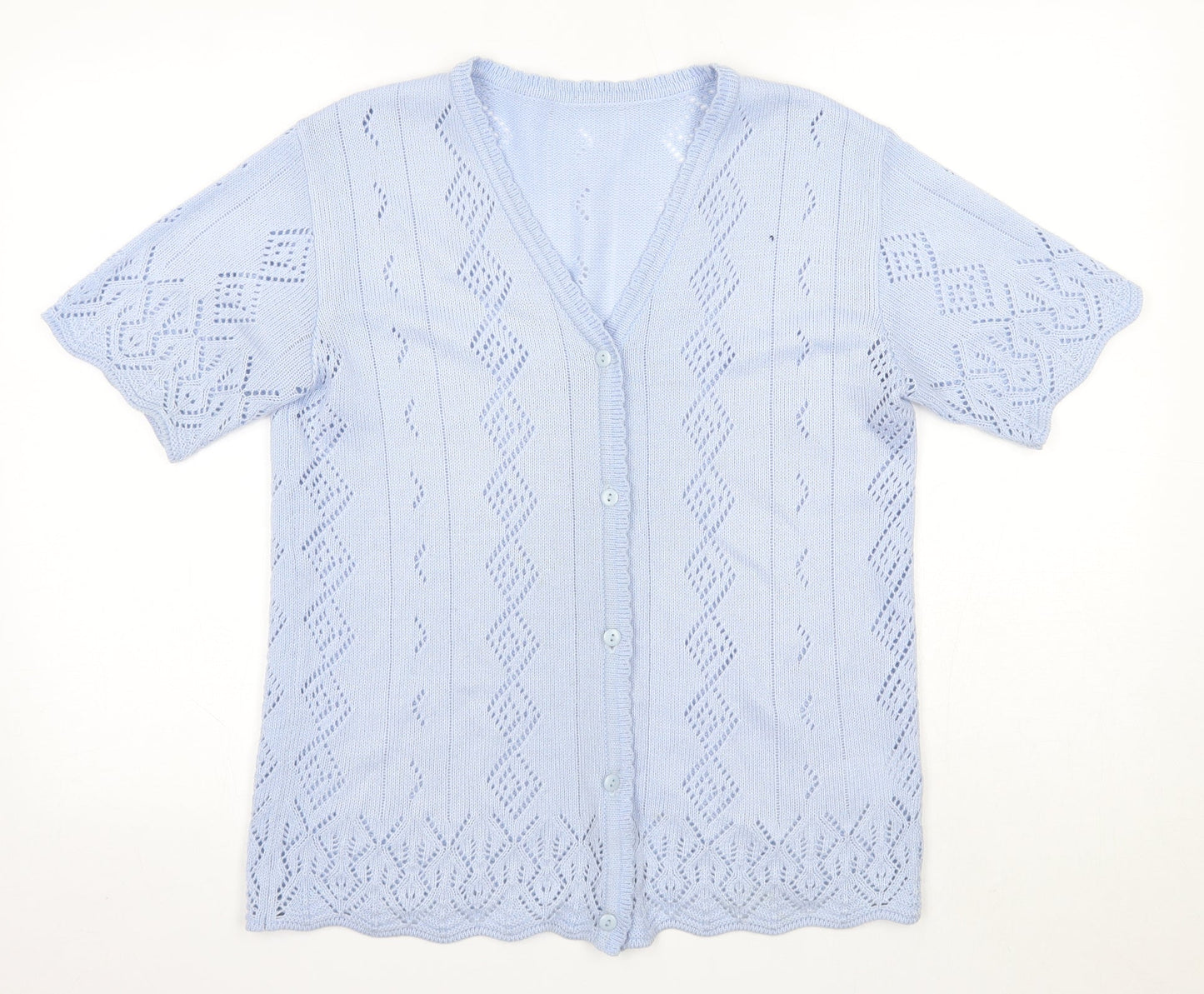 Womens UK Size S Preworn Blue Cardigan Jumper