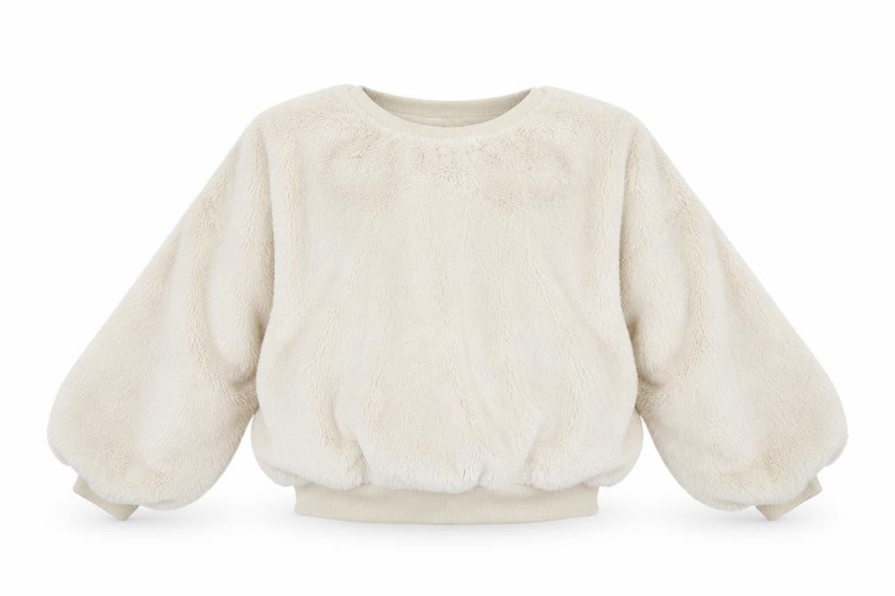 Front view of Zara girls’ ivory round neck polyester jumper, size 11-12, years