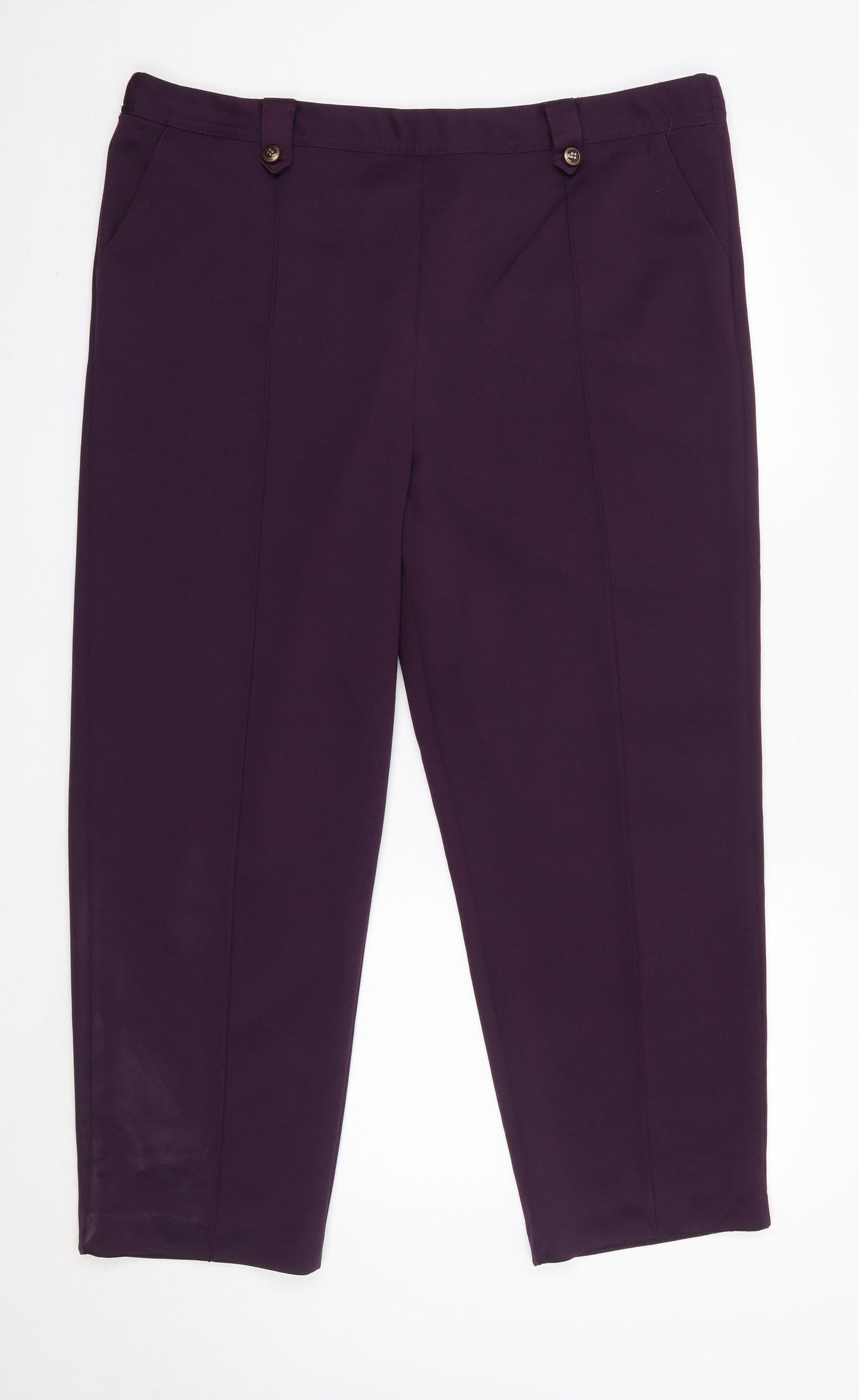 BM Womens Purple  Polyester Trousers  Size 18 L27 in Regular