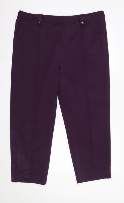 BM Womens Purple  Polyester Trousers  Size 18 L27 in Regular