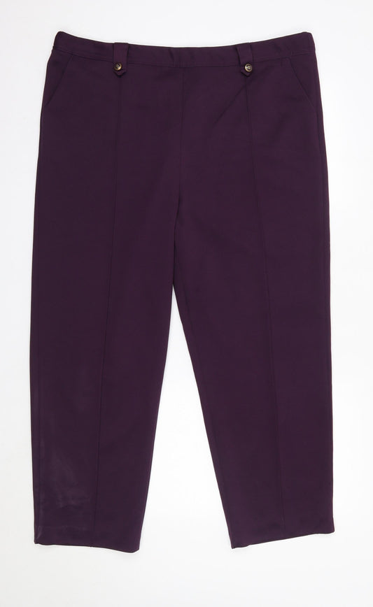 BM Womens Purple  Polyester Trousers  Size 18 L27 in Regular