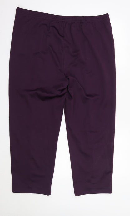 BM Womens Purple  Polyester Trousers  Size 18 L27 in Regular