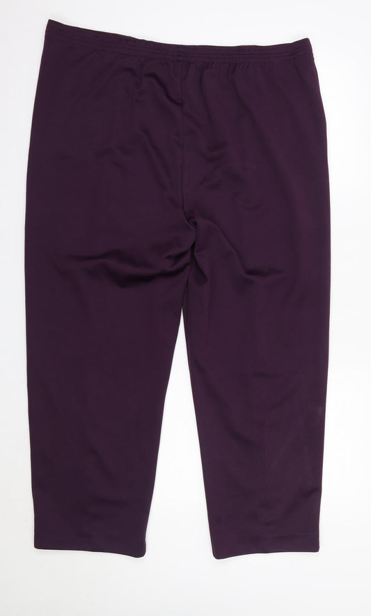 BM Womens Purple  Polyester Trousers  Size 18 L27 in Regular