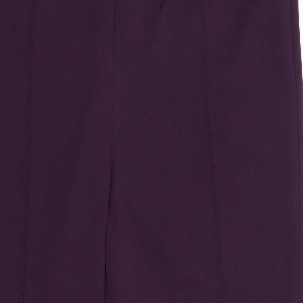 BM Womens Purple  Polyester Trousers  Size 18 L27 in Regular
