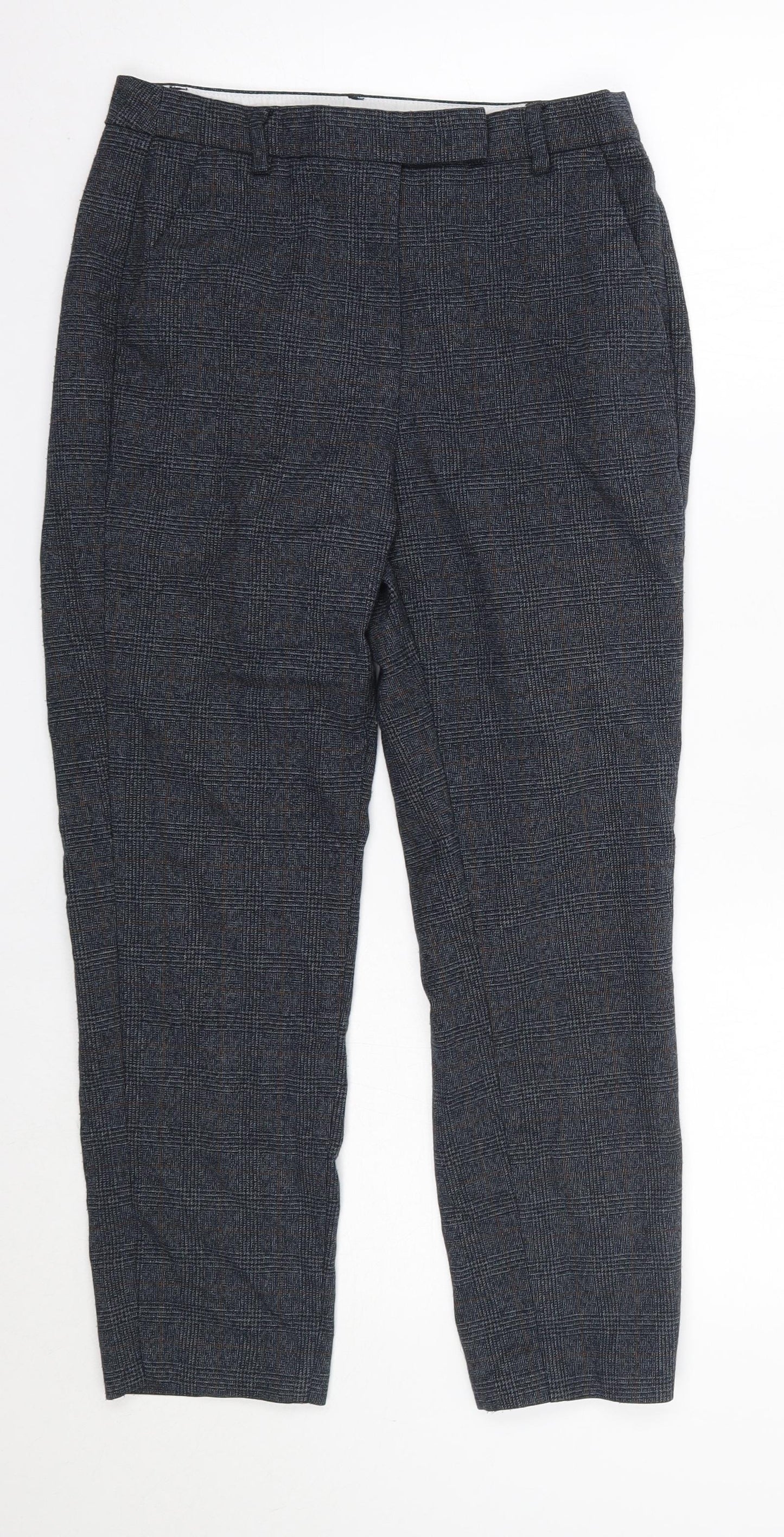 Womens UK Size 8 M&S Regular Fit Dress Pants Blue Trousers