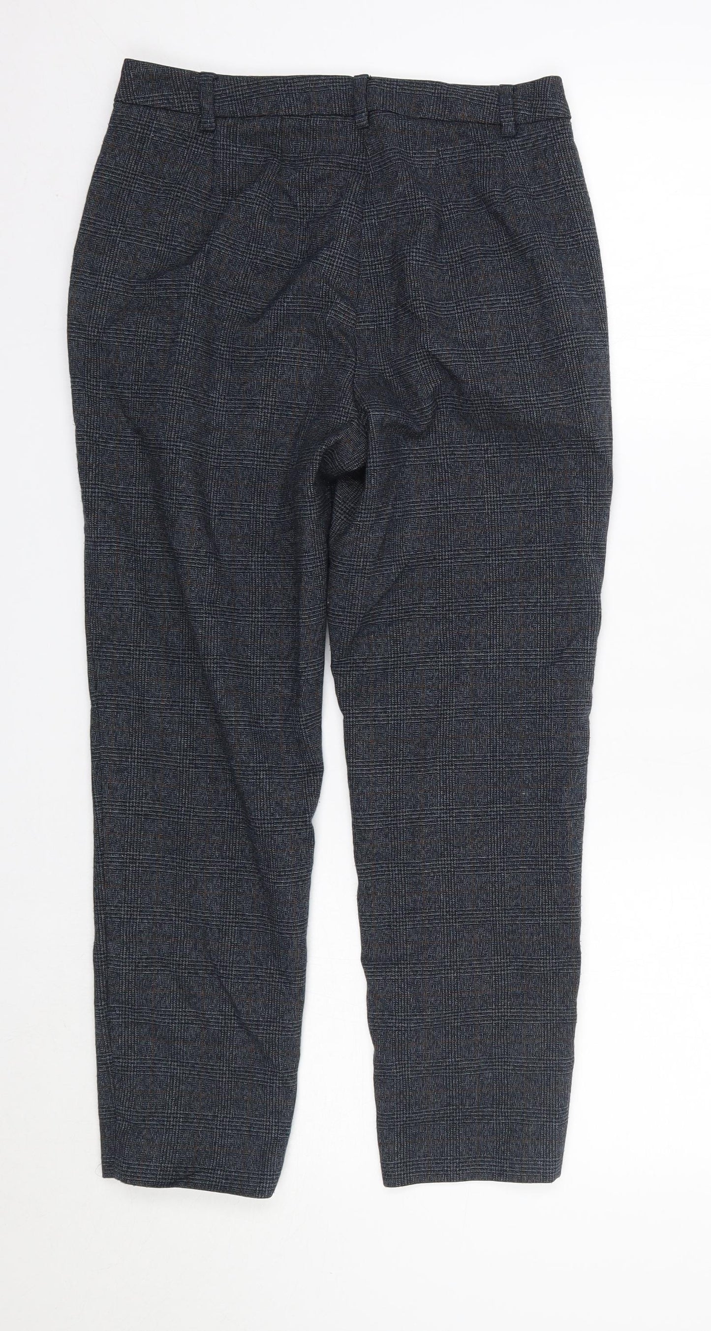 Womens UK Size 8 M&S Regular Fit Dress Pants Blue Trousers