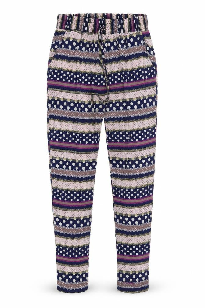 Front view of Conos women’s multicoloured polyester trousers, size M, 31-inch leg regular