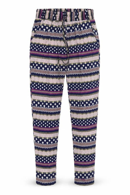 Front view of Conos women’s multicoloured polyester trousers, size M, 31-inch leg regular