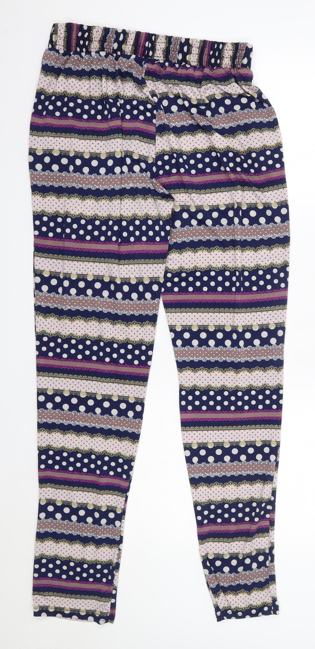 Back view of Conos women’s multicoloured polyester trousers, size M, 31-inch leg regular