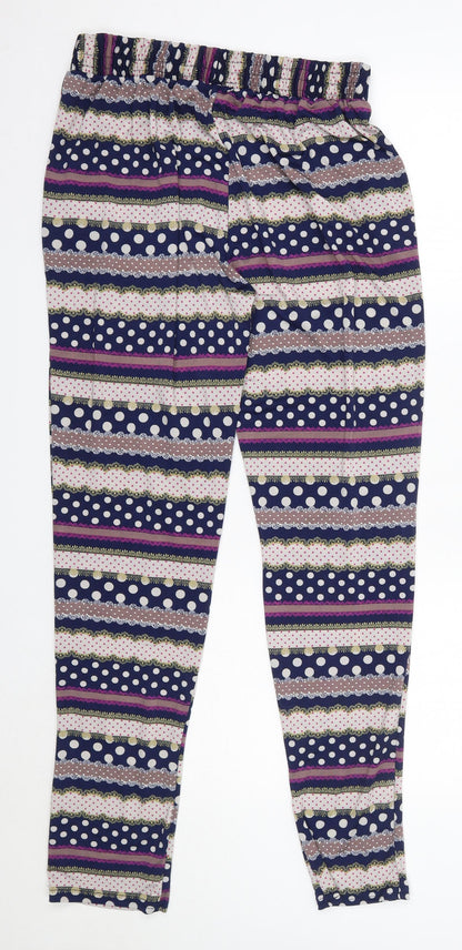 Back view of Conos women’s multicoloured polyester trousers, size M, 31-inch leg regular