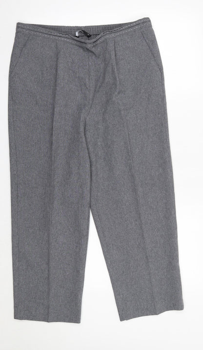 BM Womens Grey  Polyester Dress Pants Trousers Size 14 L24 in Regular