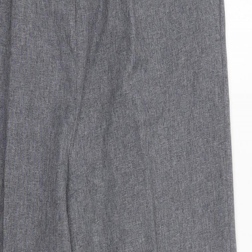 BM Womens Grey  Polyester Dress Pants Trousers Size 14 L24 in Regular
