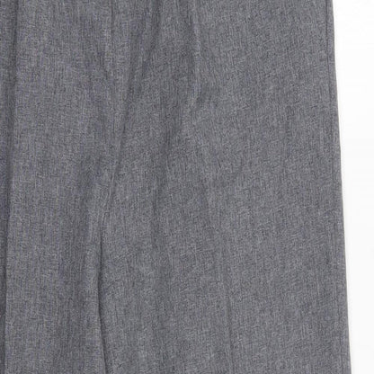 BM Womens Grey  Polyester Dress Pants Trousers Size 14 L24 in Regular