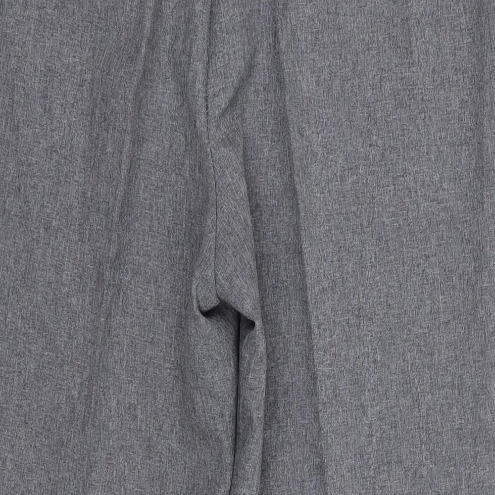 BM Womens Grey  Polyester Dress Pants Trousers Size 14 L24 in Regular