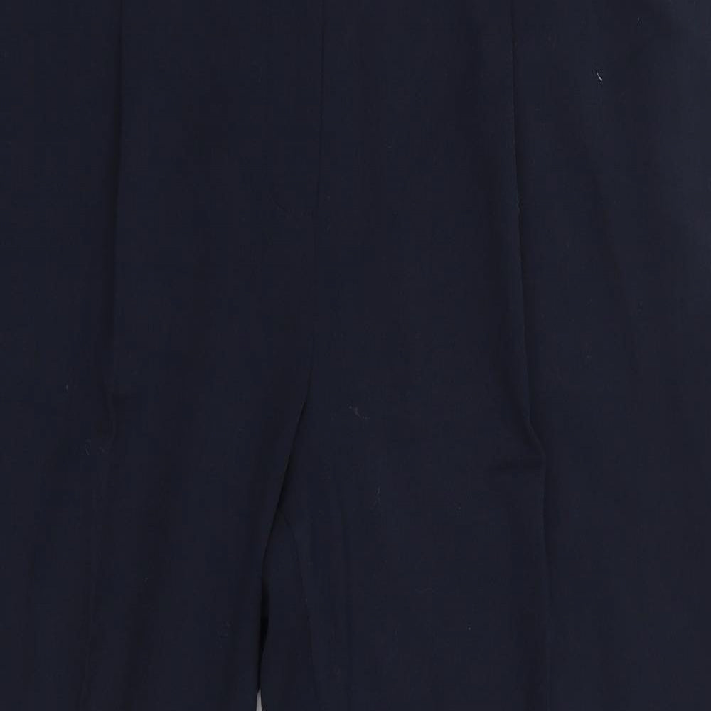 Womens UK Size 16 M&S Regular Fit Dress Pants Blue Trousers