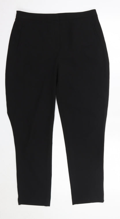 Womens UK Size 10 New Look Regular Fit Dress Pants Black Trousers