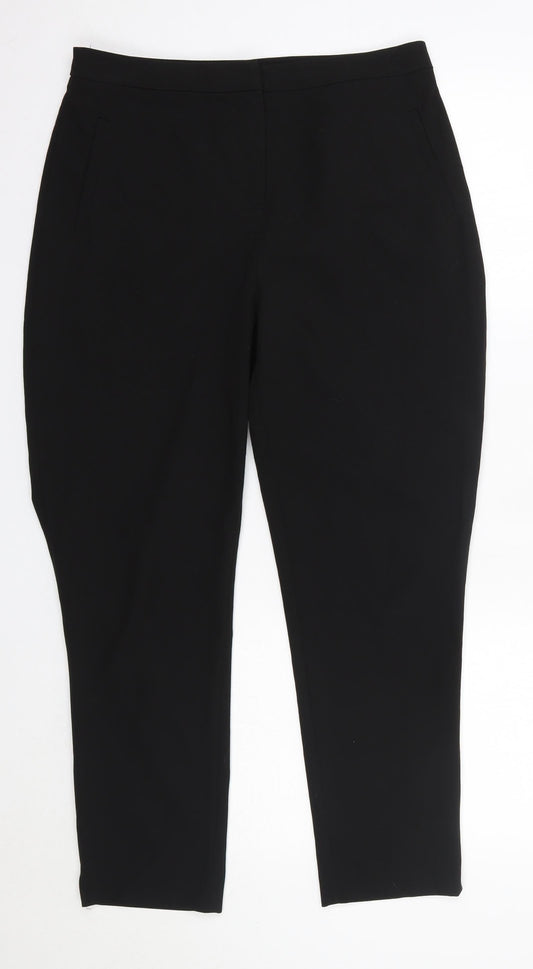 Womens UK Size 10 New Look Regular Fit Dress Pants Black Trousers