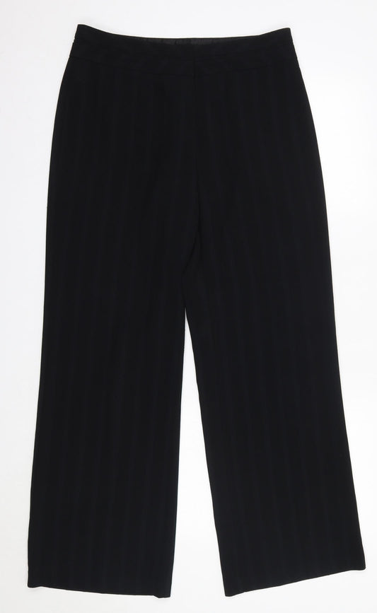 Womens UK Size 12 M&S Regular Fit Dress Pants Black Trousers