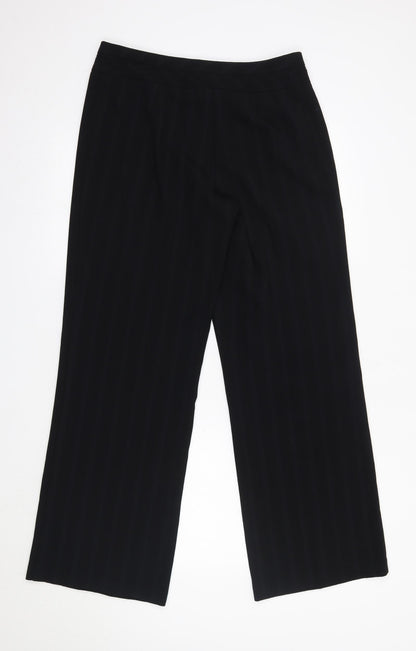 Womens UK Size 12 M&S Regular Fit Dress Pants Black Trousers