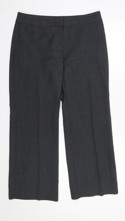 Womens UK Size 12 M&S Regular Fit Dress Pants Grey Trousers