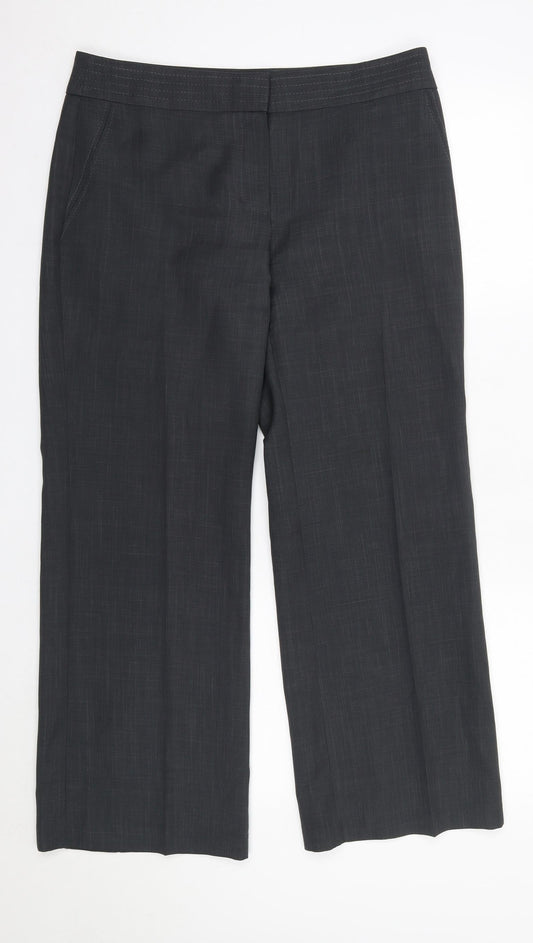 Womens UK Size 12 M&S Regular Fit Dress Pants Grey Trousers