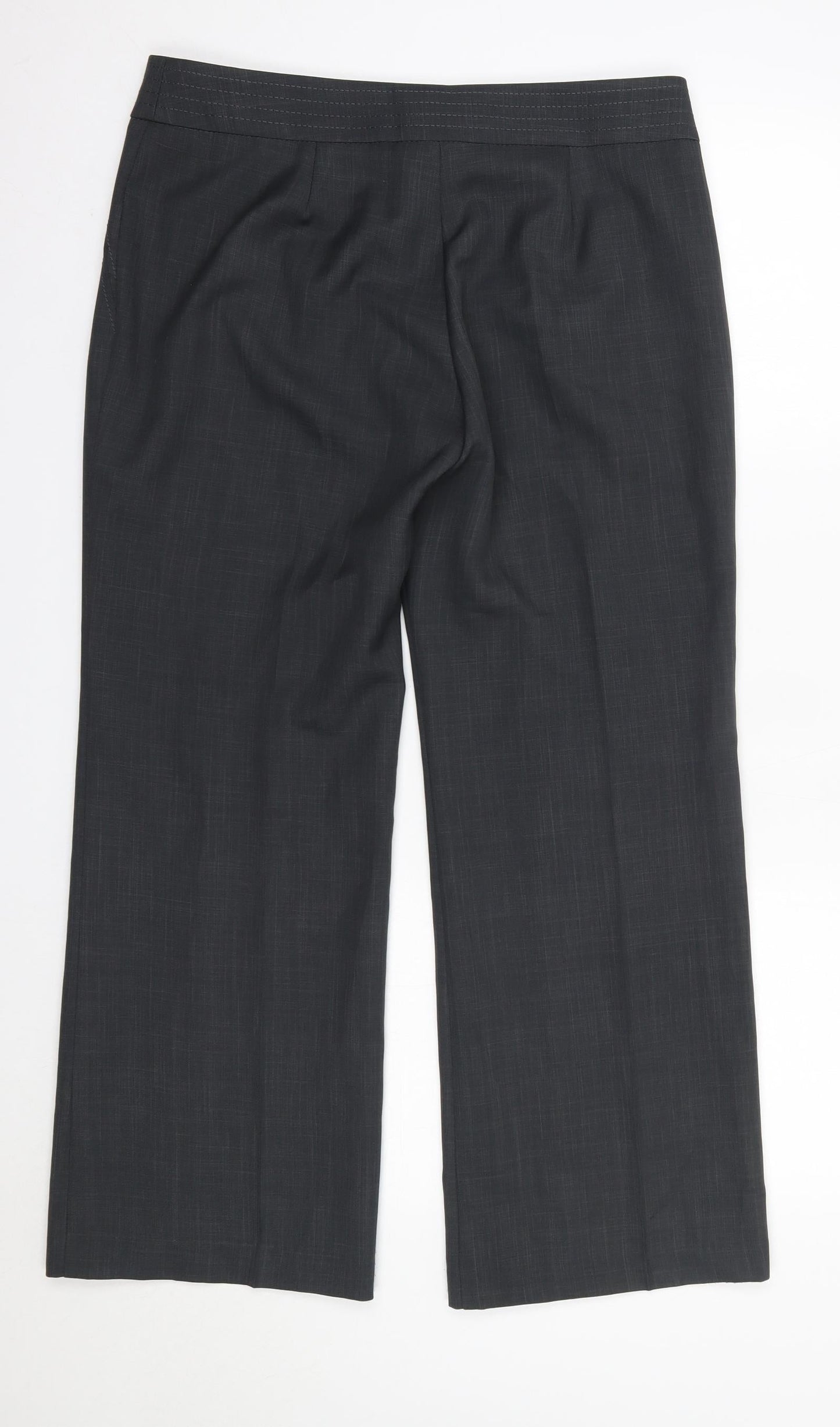 Womens UK Size 12 M&S Regular Fit Dress Pants Grey Trousers
