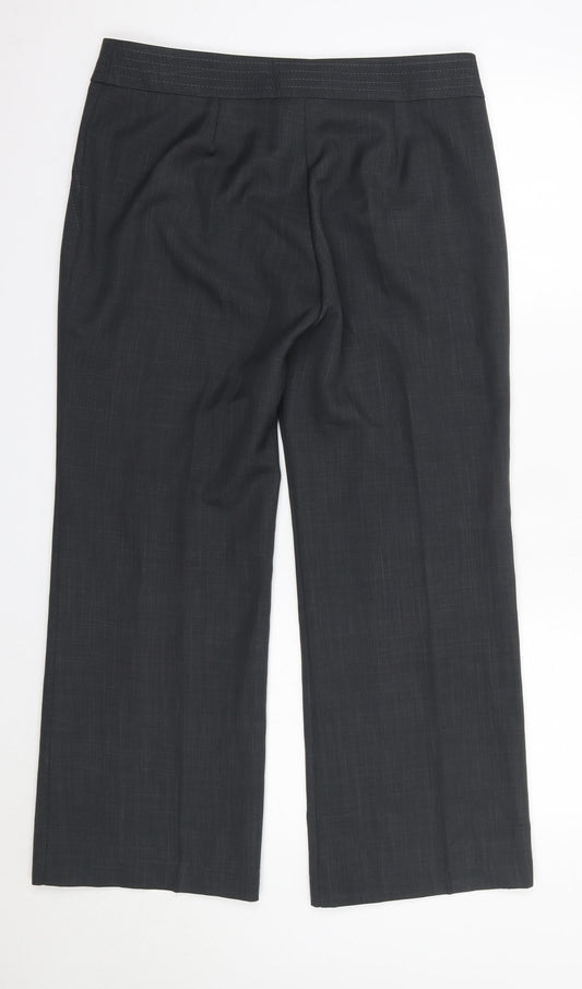 Womens UK Size 12 M&S Regular Fit Dress Pants Grey Trousers