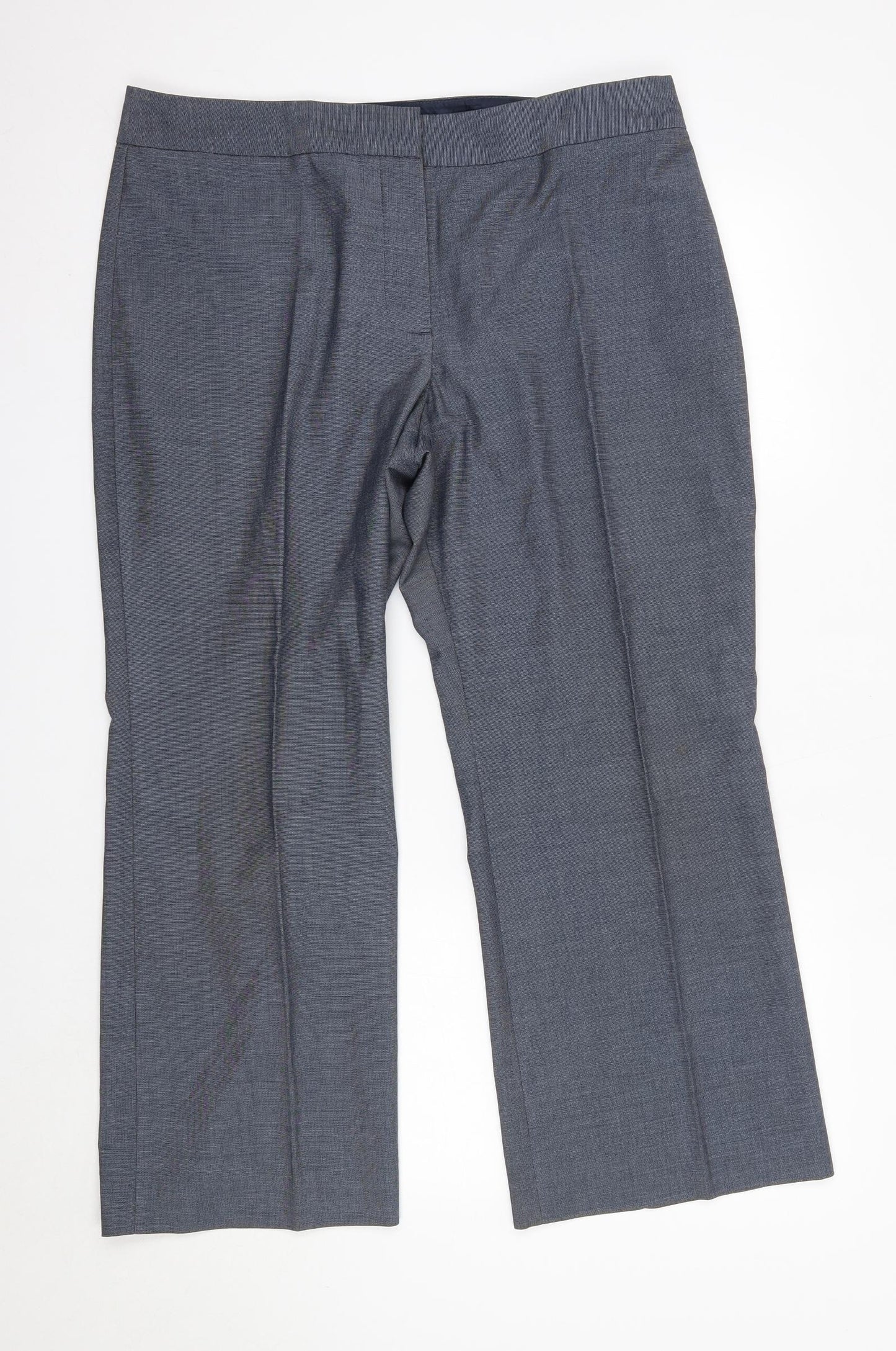Womens UK Size 16 M&S Regular Fit Dress Pants Blue Trousers