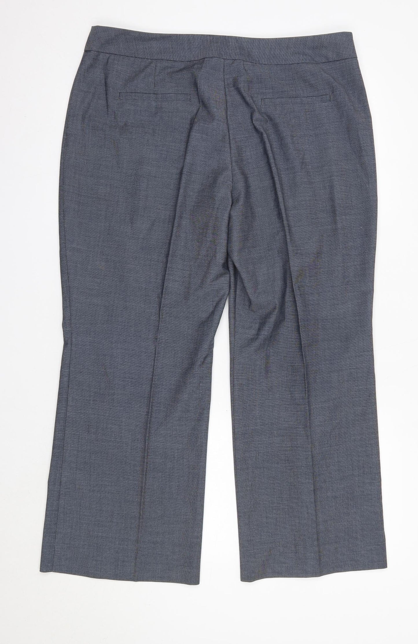 Womens UK Size 16 M&S Regular Fit Dress Pants Blue Trousers