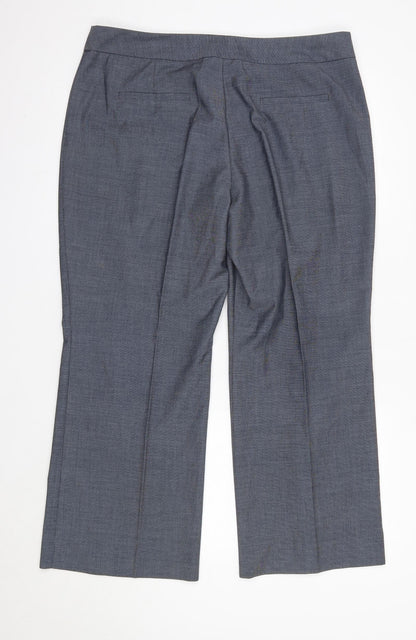 Womens UK Size 16 M&S Regular Fit Dress Pants Blue Trousers