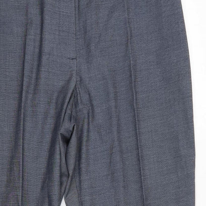 Womens UK Size 16 M&S Regular Fit Dress Pants Blue Trousers