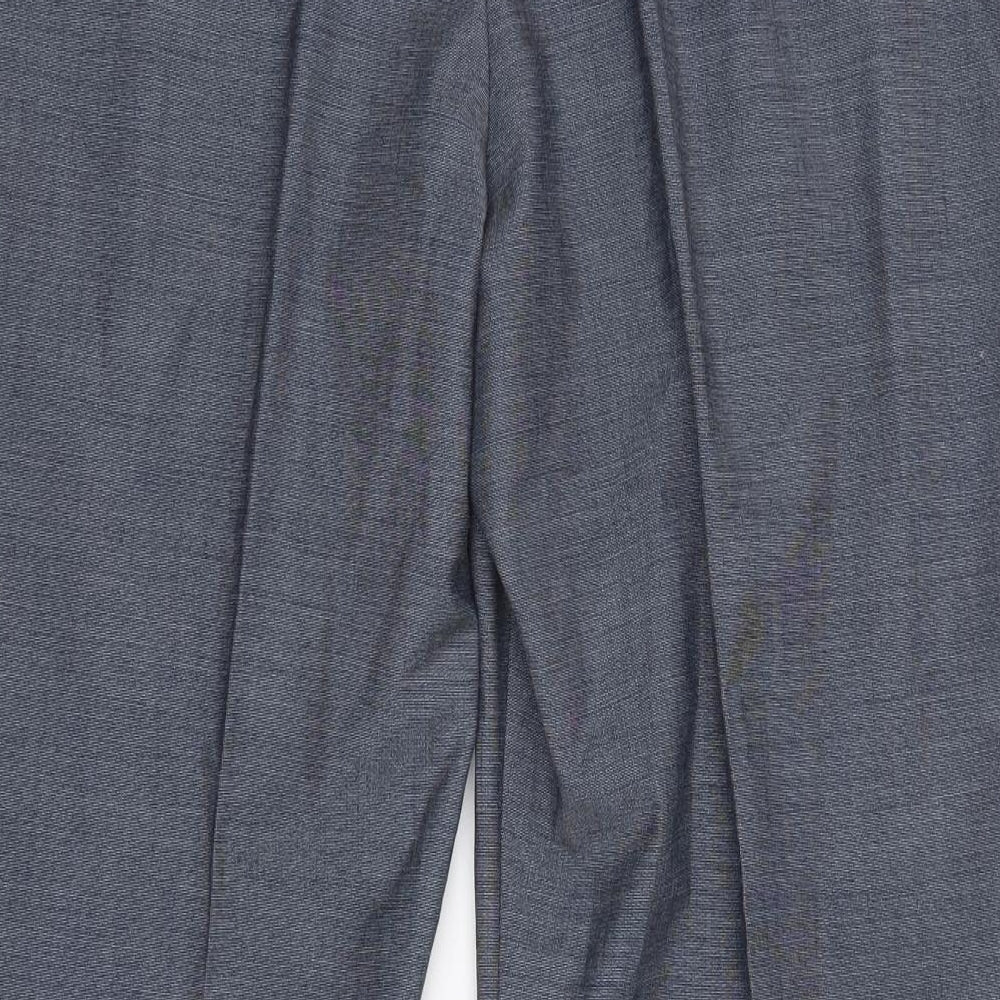 Womens UK Size 16 M&S Regular Fit Dress Pants Blue Trousers