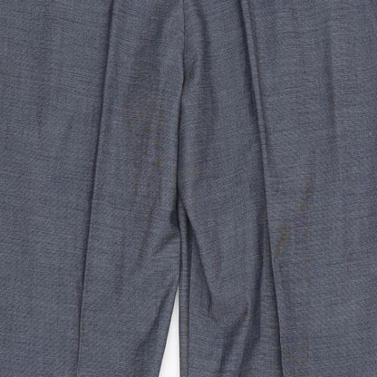 Womens UK Size 16 M&S Regular Fit Dress Pants Blue Trousers