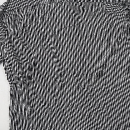 Tresanti Mens Black Geometric Cotton  Dress Shirt Size 15.5 Collared