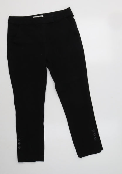 Country Road Womens Black  Cotton Trousers  Size 6 L24 in Regular