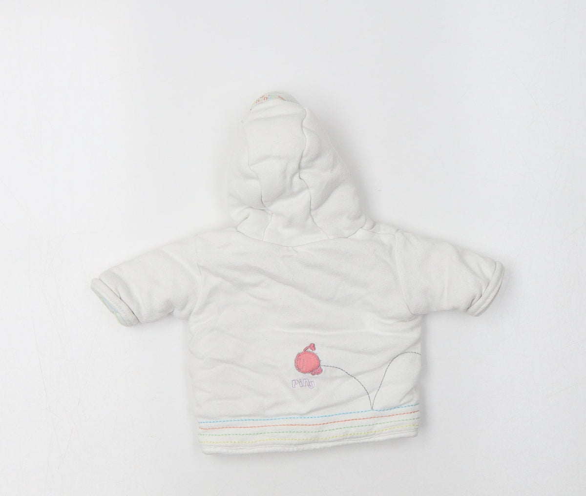 Back view of Marks & Spencer Baby White Basic Jacket Jacket, size 0-3, Months - Cute Animals
